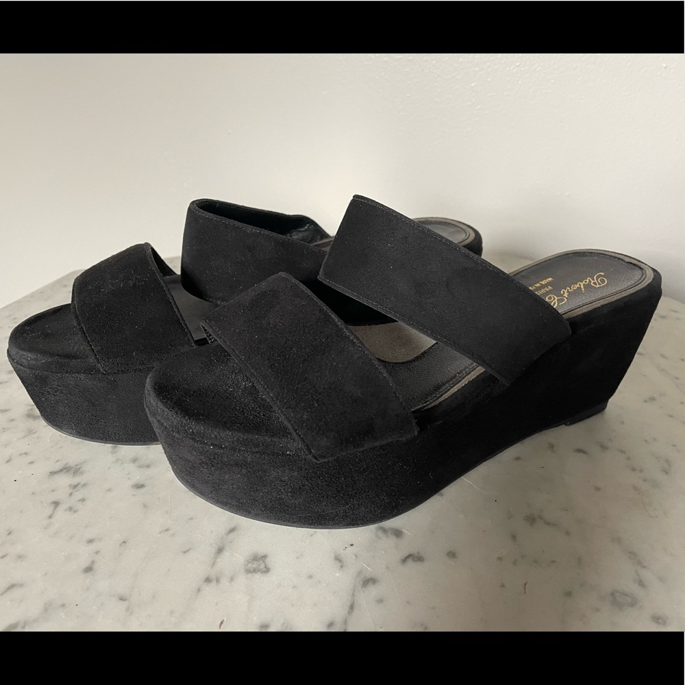 Robert Clergerie suede platform sandals size 38.5